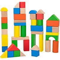 WOOMAX-Cubo 100 bloques de madera- (Colorbaby 40993)